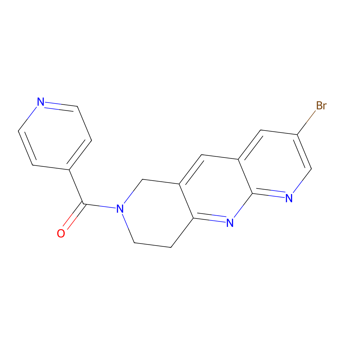 4-{3-bromo-6H,7H,8H,9H-pyrido[2,3-b]1,6-naphthyridine-7-carbonyl}pyridine molecular structure, CAS 2770584-26-2
