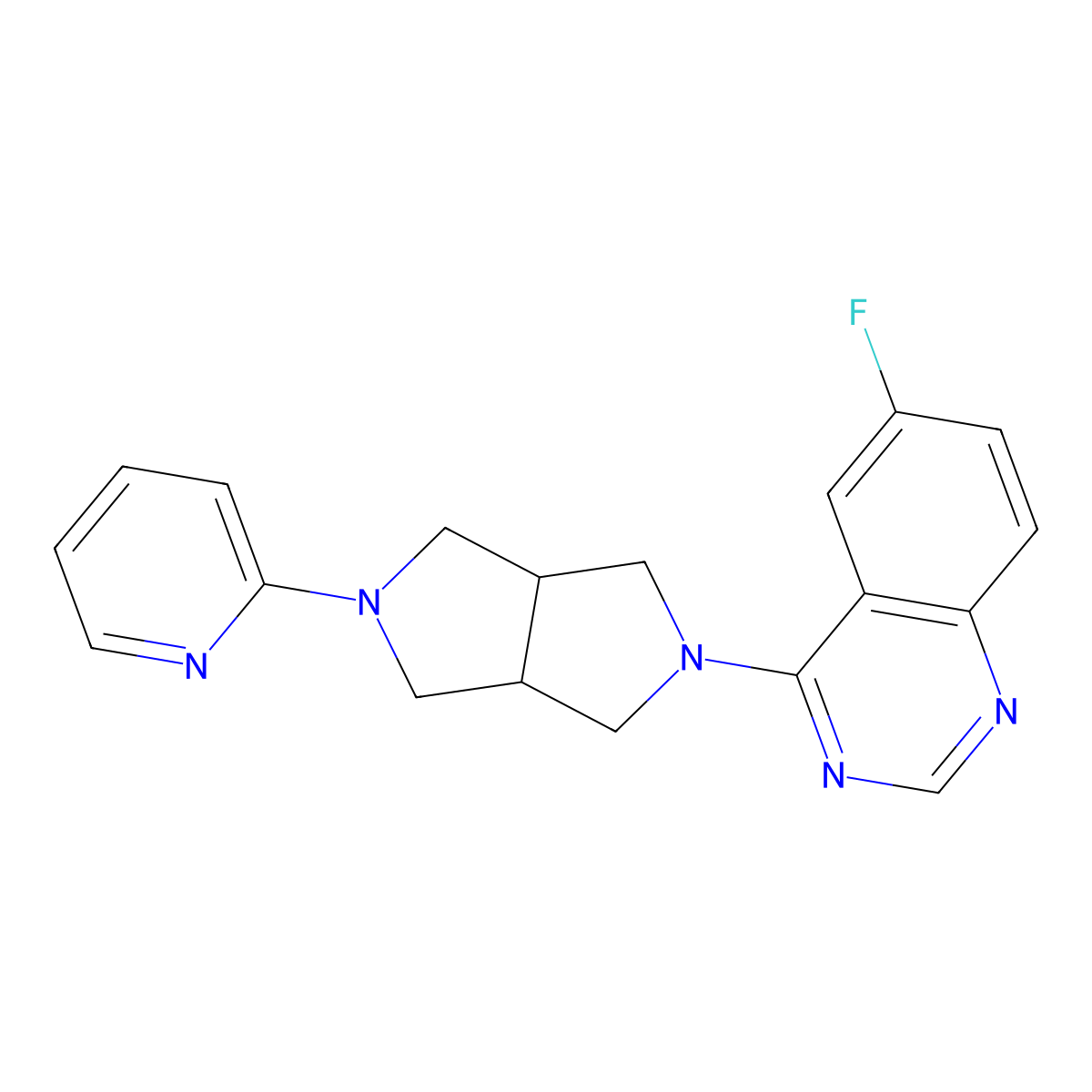 6-Fluoro-4-[5-(pyridin-2-yl)-octahydropyrrolo[3,4-c]pyrrol-2-yl]quinazoline molecular structure, CAS 2770584-36-4