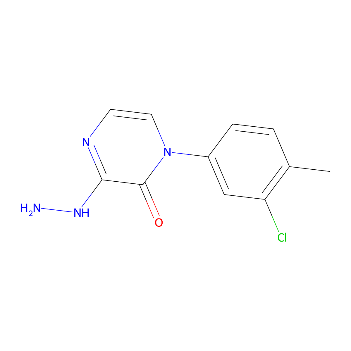 1-(3-Chloro-4-methylphenyl)-3-hydrazinyl-1,2-dihydropyrazin-2-one molecular structure, CAS 2770584-40-0