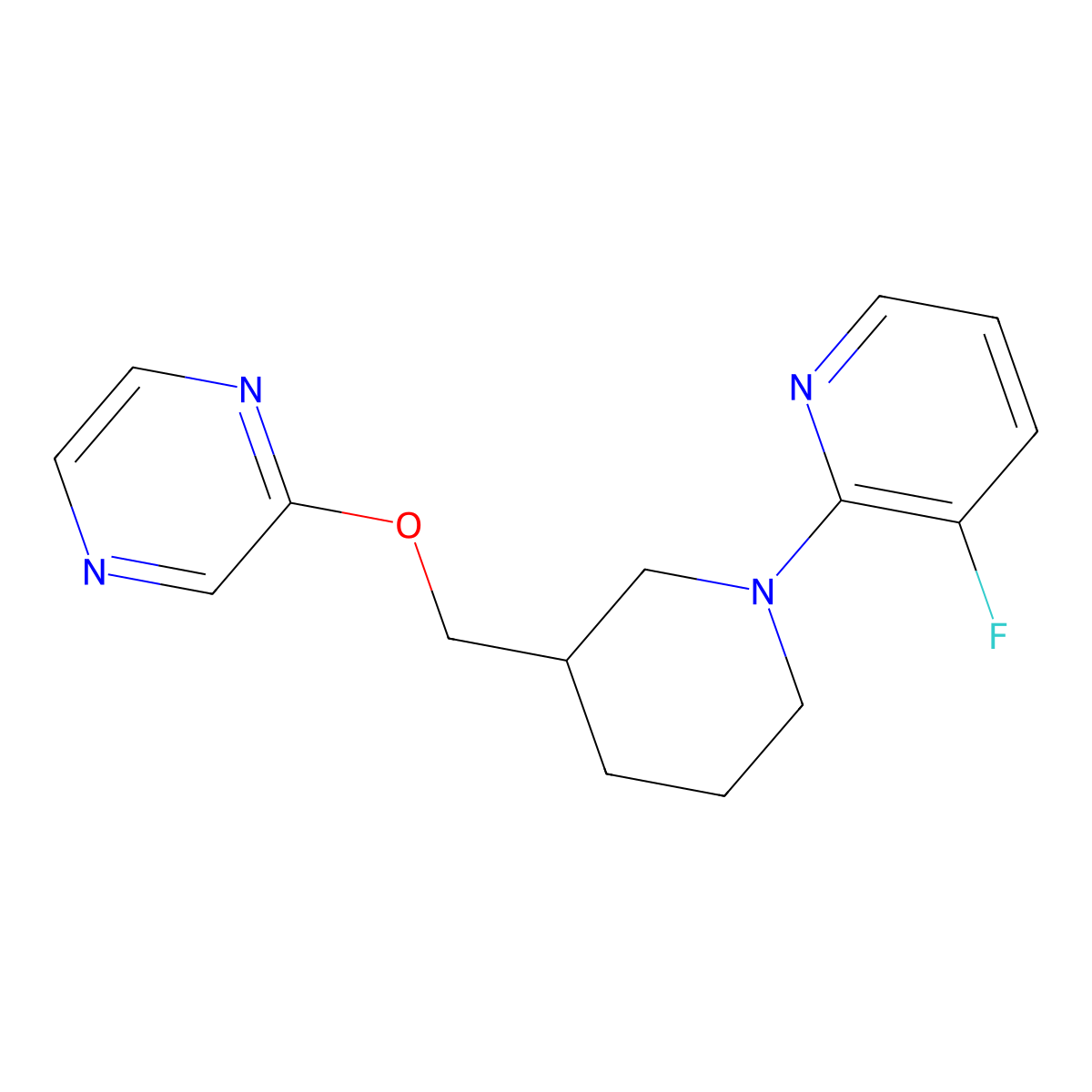 2-{[1-(3-Fluoropyridin-2-yl)piperidin-3-yl]methoxy}pyrazine molecular structure, CAS 2770584-49-9