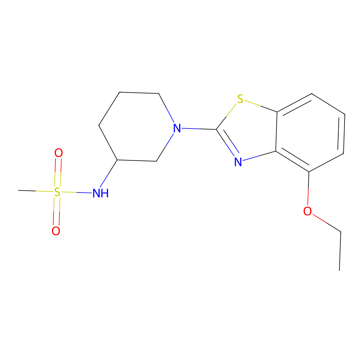 N-[1-(4-ethoxy-1,3-benzothiazol-2-yl)piperidin-3-yl]methanesulfonamide molecular structure, CAS 2770584-50-2