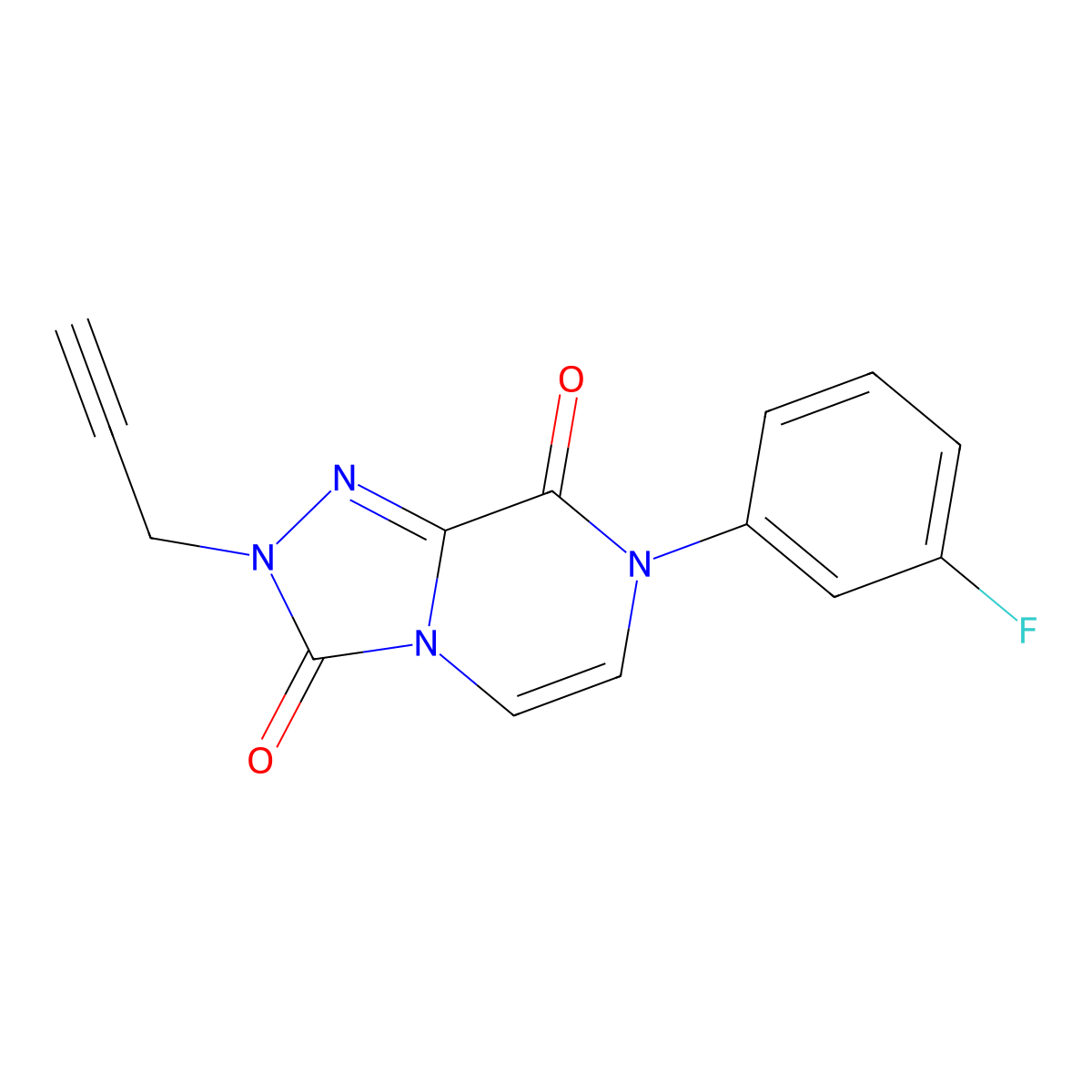 7-(3-fluorophenyl)-2-(prop-2-yn-1-yl)-2H,3H,7H,8H-[1,2,4]triazolo[4,3-a]pyrazine-3,8-dione molecular structure, CAS 2770584-51-3