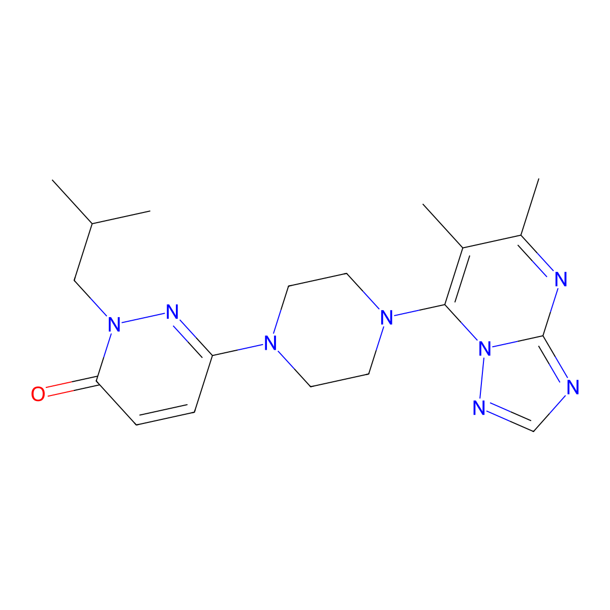 6-(4-{5,6-Dimethyl-[1,2,4]triazolo[1,5-a]pyrimidin-7-yl}piperazin-1-yl)-2-(2-methylpropyl)-2,3-dihydropyridazin-3-one molecular structure, CAS 2770584-52-4