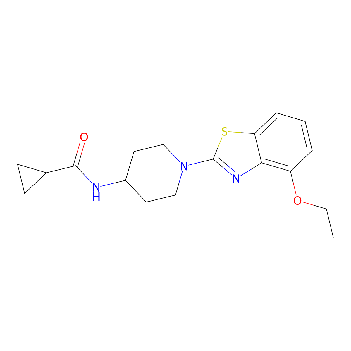 N-[1-(4-ethoxy-1,3-benzothiazol-2-yl)piperidin-4-yl]cyclopropanecarboxamide molecular structure, CAS 2770584-53-5