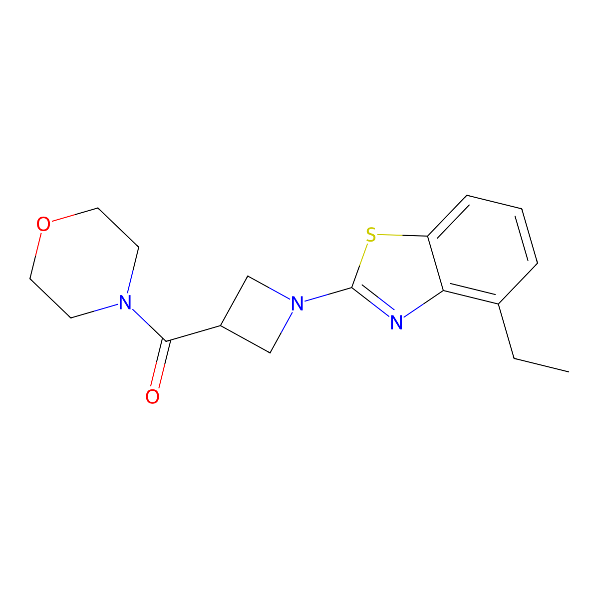 4-Ethyl-2-[3-(morpholine-4-carbonyl)azetidin-1-yl]-1,3-benzothiazole molecular structure, CAS 2770584-55-7