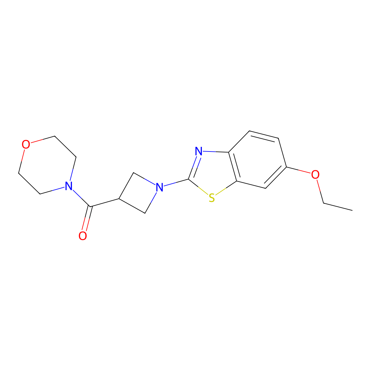 6-Ethoxy-2-[3-(morpholine-4-carbonyl)azetidin-1-yl]-1,3-benzothiazole molecular structure, CAS 2770584-60-4