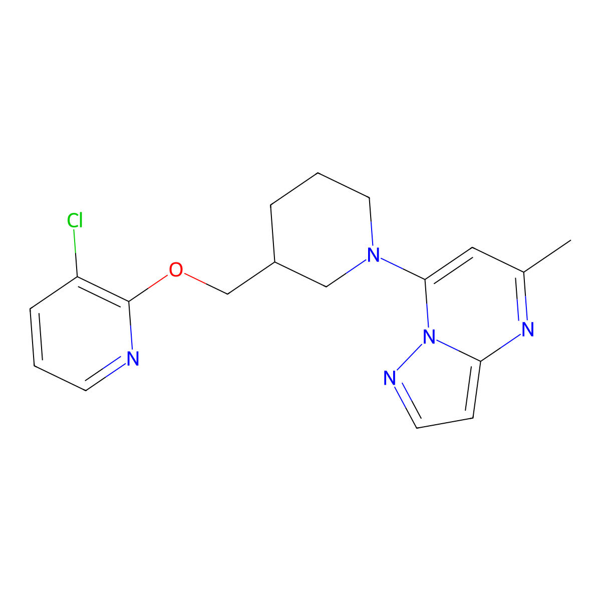 3-Chloro-2-[(1-{5-methylpyrazolo[1,5-a]pyrimidin-7-yl}piperidin-3-yl)methoxy]pyridine molecular structure, CAS 2770584-69-3