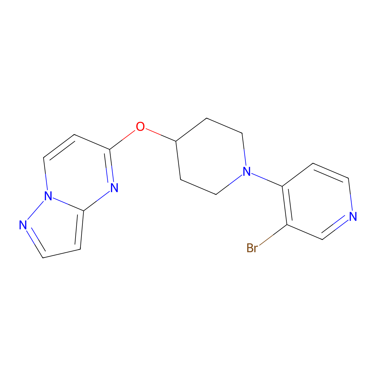 5-[1-(3-Bromopyridin-4-yl)piperidin-4-yl]oxypyrazolo[1,5-a]pyrimidine molecular structure, CAS 2770584-72-8