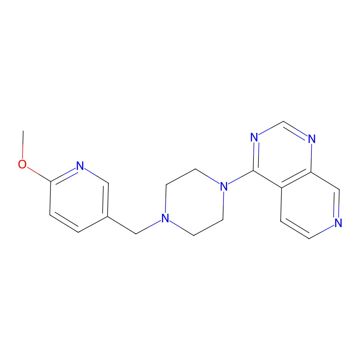 1-[(6-Methoxypyridin-3-yl)methyl]-4-{pyrido[3,4-d]pyrimidin-4-yl}piperazine molecular structure, CAS 2770584-73-9