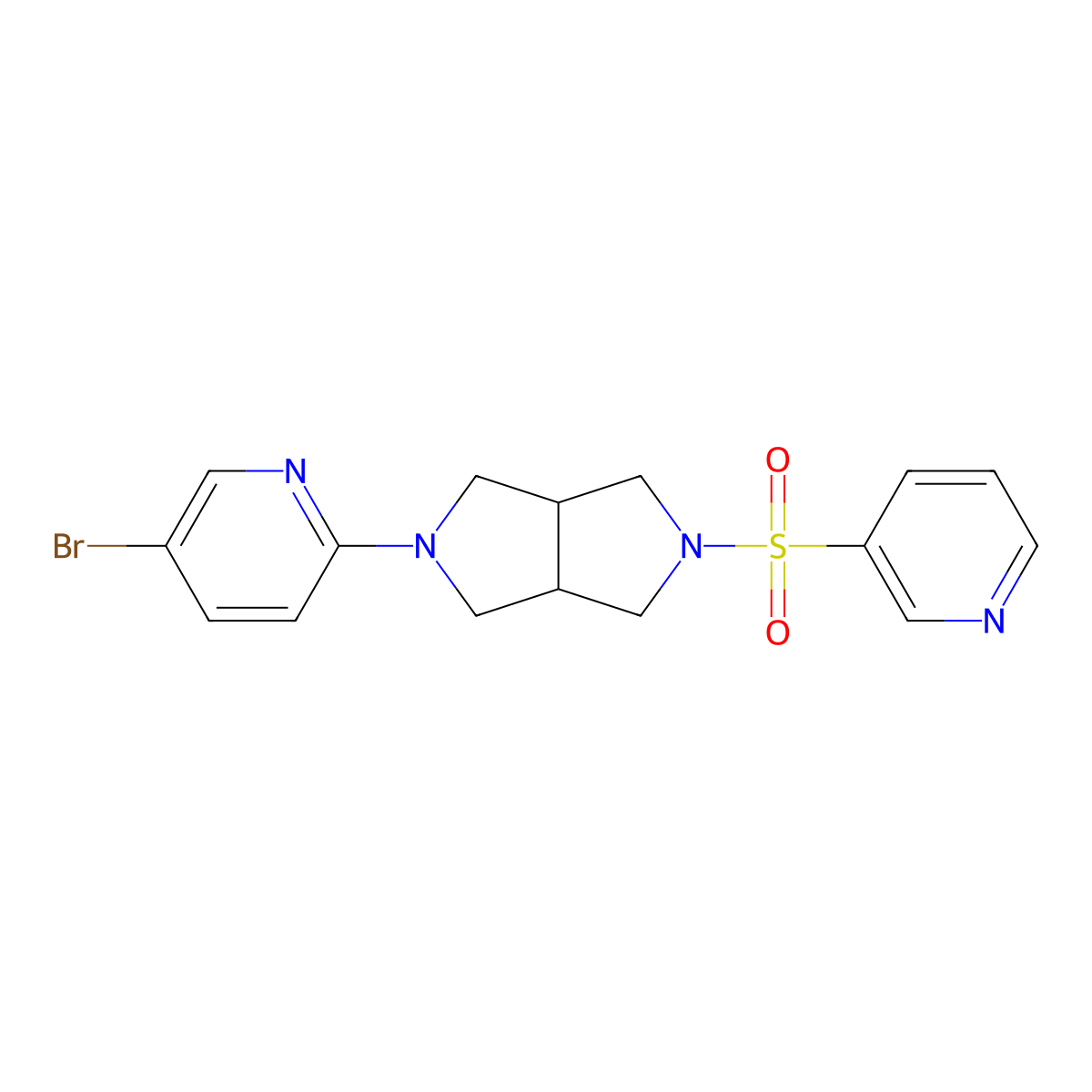 5-Bromo-2-[5-(pyridine-3-sulfonyl)-octahydropyrrolo[3,4-c]pyrrol-2-yl]pyridine molecular structure, CAS 2770584-81-9