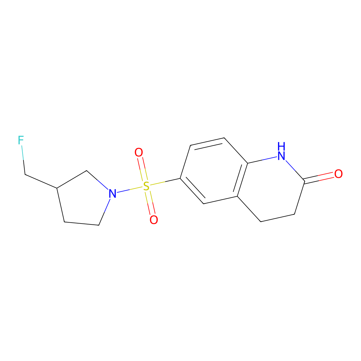 6-{[3-(Fluoromethyl)pyrrolidin-1-yl]sulfonyl}-1,2,3,4-tetrahydroquinolin-2-one molecular structure, CAS 2770584-89-7