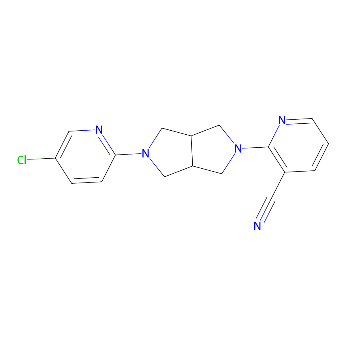 2-[5-(5-Chloropyridin-2-yl)-octahydropyrrolo[3,4-c]pyrrol-2-yl]pyridine-3-carbonitrile molecular structure, CAS 2770585-03-8