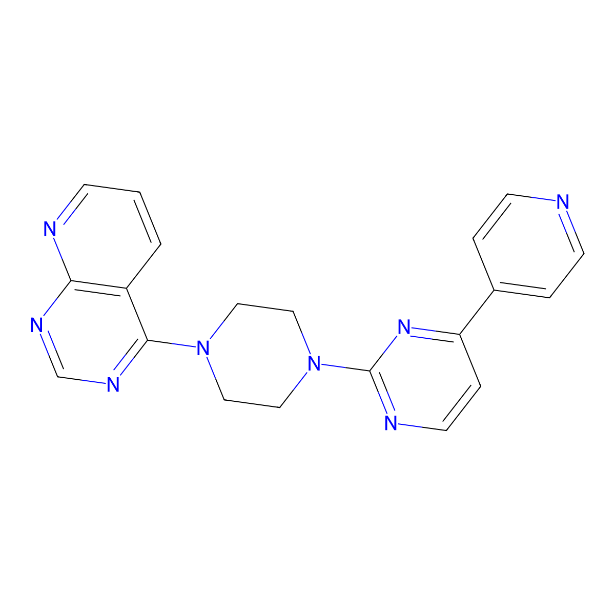 4-(Pyridin-4-yl)-2-(4-{pyrido[2,3-d]pyrimidin-4-yl}piperazin-1-yl)pyrimidine molecular structure, CAS 2770585-07-2