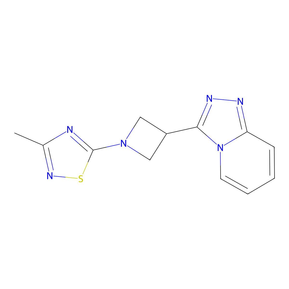 3-Methyl-5-(3-{[1,2,4]triazolo[4,3-a]pyridin-3-yl}azetidin-1-yl)-1,2,4-thiadiazole molecular structure, CAS 2770585-09-4