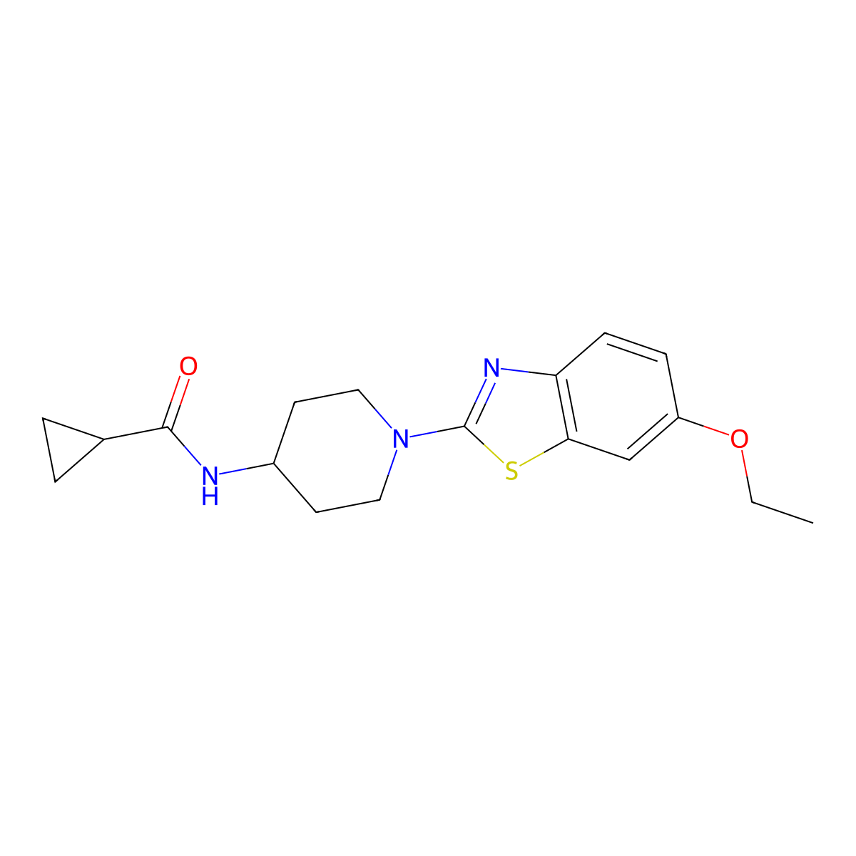 N-[1-(6-ethoxy-1,3-benzothiazol-2-yl)piperidin-4-yl]cyclopropanecarboxamide molecular structure, CAS 2770585-14-1