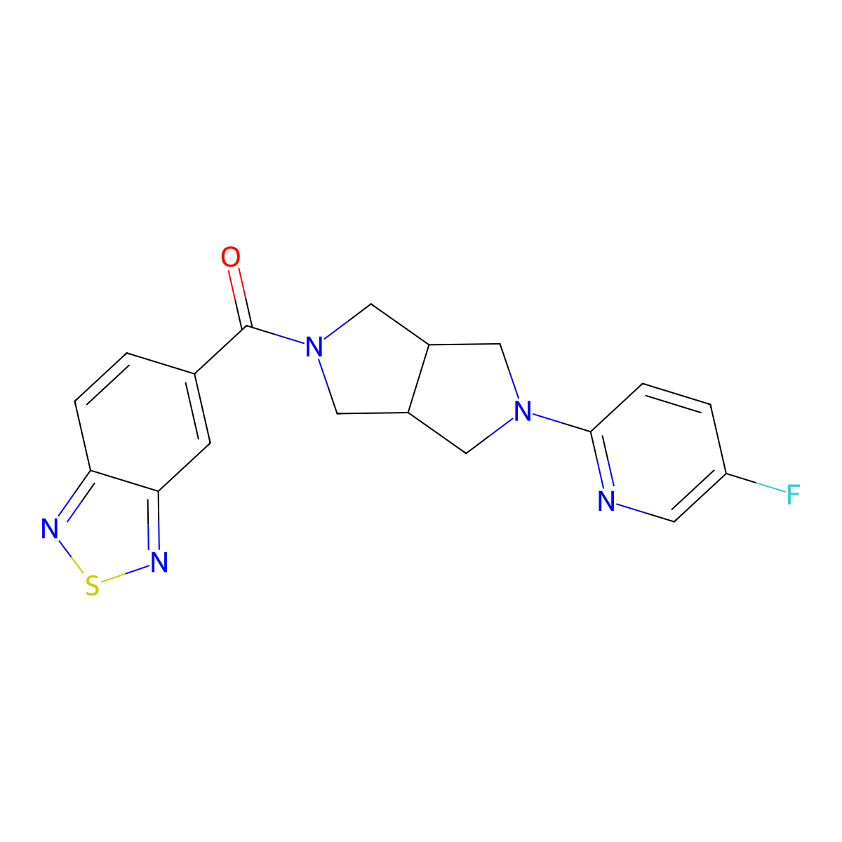 5-[5-(5-Fluoropyridin-2-yl)-octahydropyrrolo[3,4-c]pyrrole-2-carbonyl]-2,1,3-benzothiadiazole molecular structure, CAS 2770585-17-4