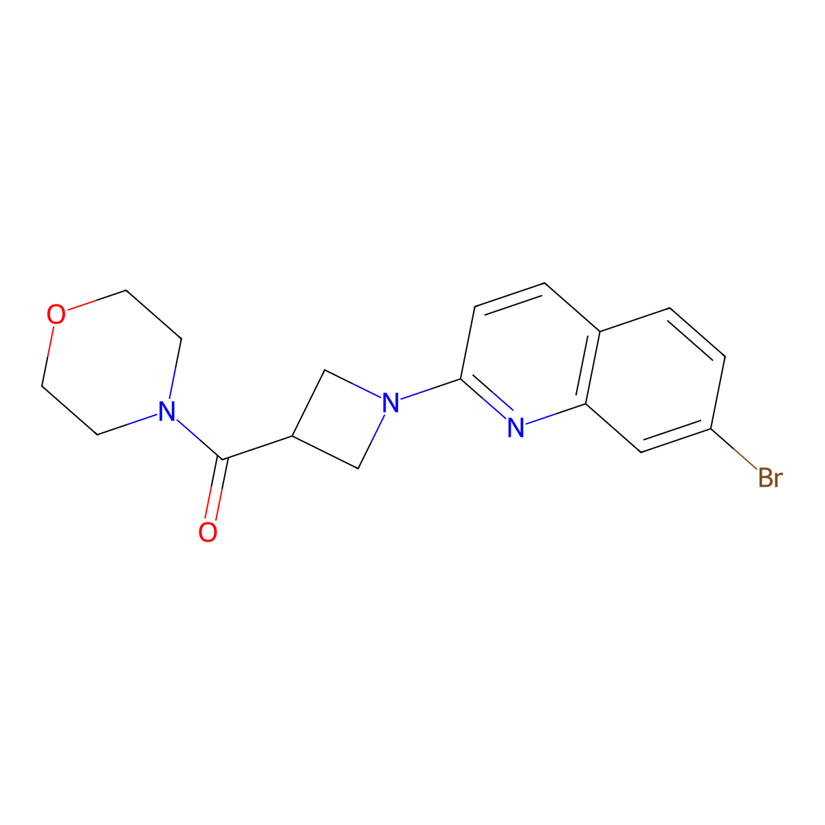 7-Bromo-2-[3-(morpholine-4-carbonyl)azetidin-1-yl]quinoline molecular structure, CAS 2770585-26-5