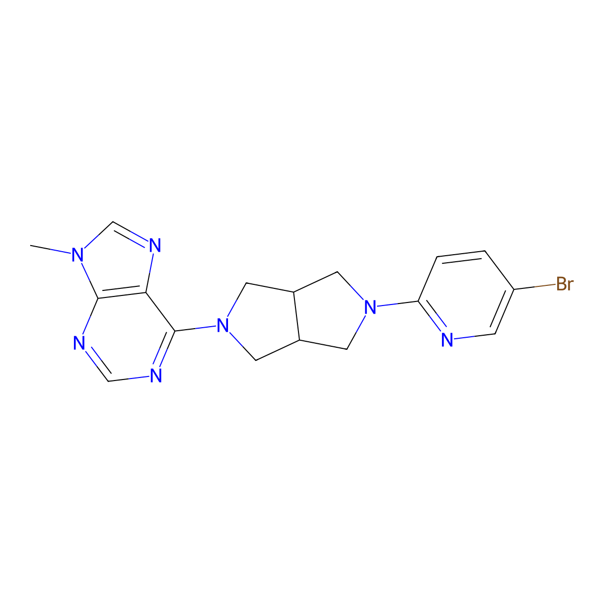 6-[5-(5-bromopyridin-2-yl)-octahydropyrrolo[3,4-c]pyrrol-2-yl]-9-methyl-9H-purine molecular structure, CAS 2770585-51-6