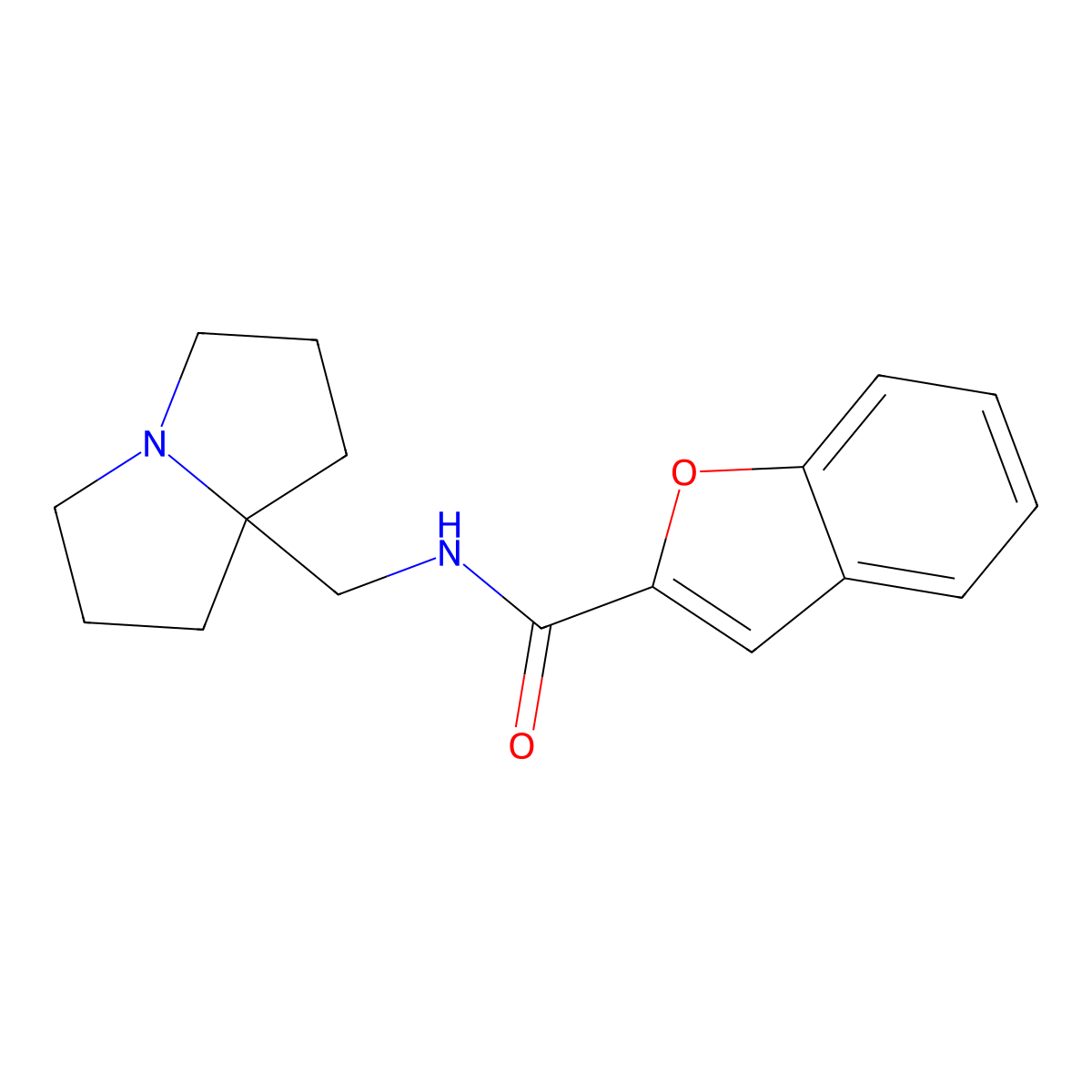 N-[(hexahydro-1H-pyrrolizin-7a-yl)methyl]-1-benzofuran-2-carboxamide molecular structure, CAS 2770585-66-3
