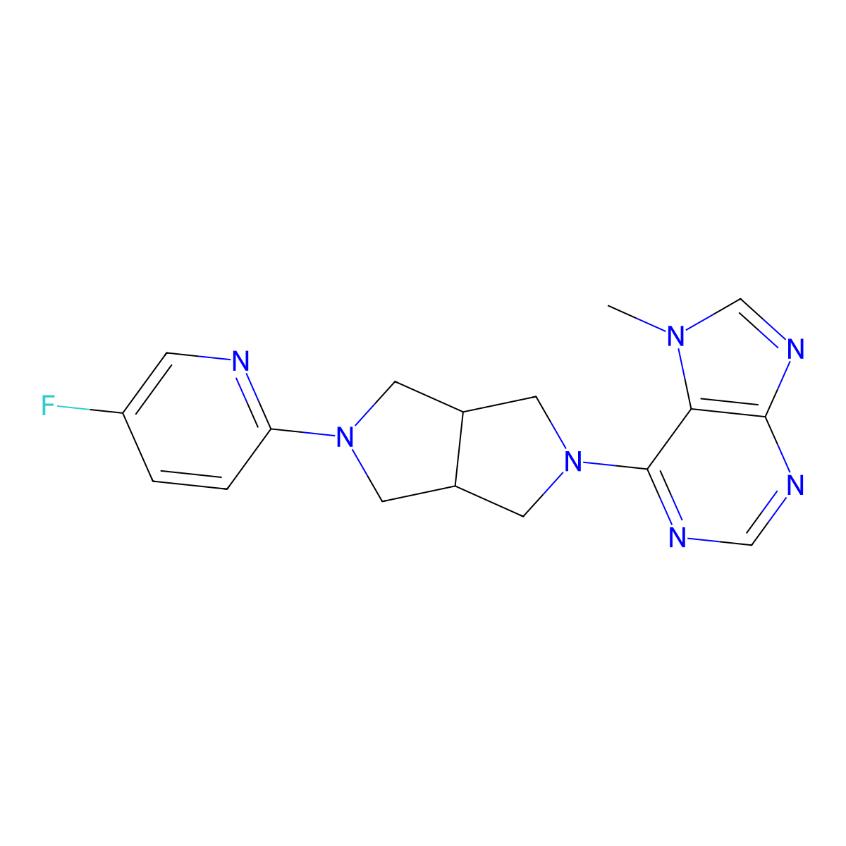 6-[5-(5-fluoropyridin-2-yl)-octahydropyrrolo[3,4-c]pyrrol-2-yl]-7-methyl-7H-purine molecular structure, CAS 2770585-79-8