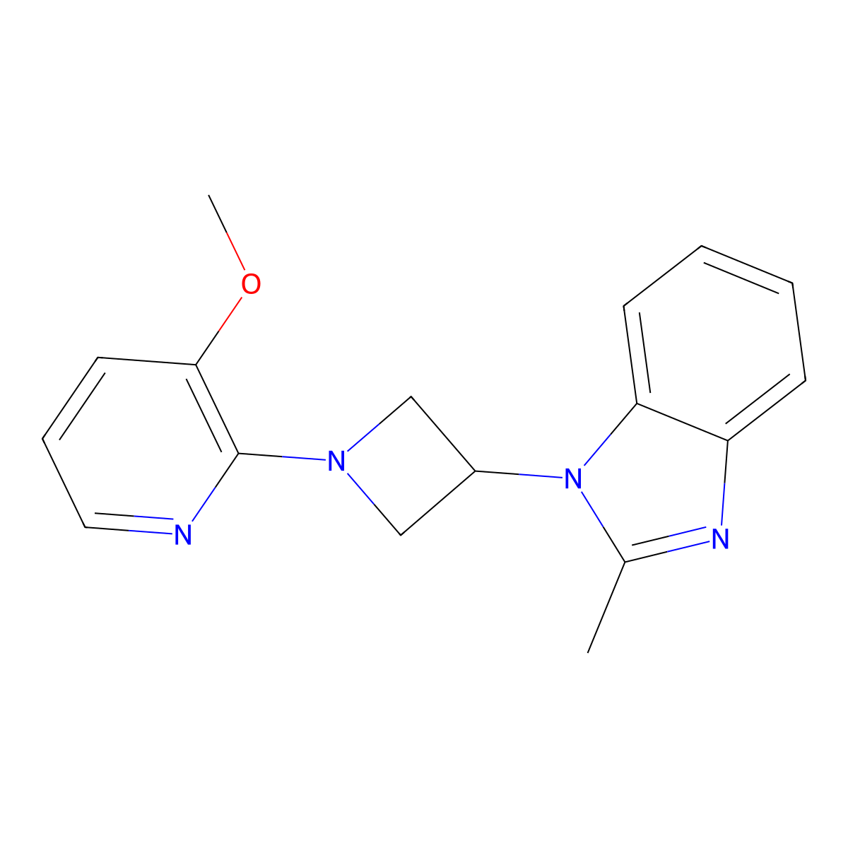 1-[1-(3-methoxypyridin-2-yl)azetidin-3-yl]-2-methyl-1H-1,3-benzodiazole molecular structure, CAS 2770585-81-2