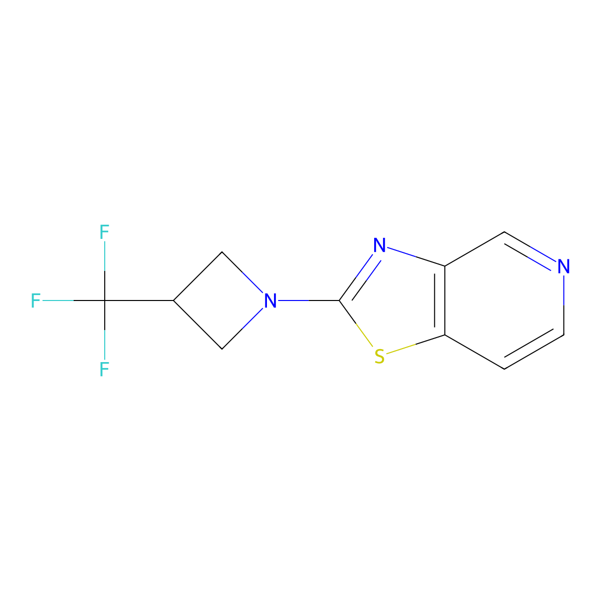 1-{[1,3]Thiazolo[4,5-c]pyridin-2-yl}-3-(trifluoromethyl)azetidine molecular structure, CAS 2770585-88-9