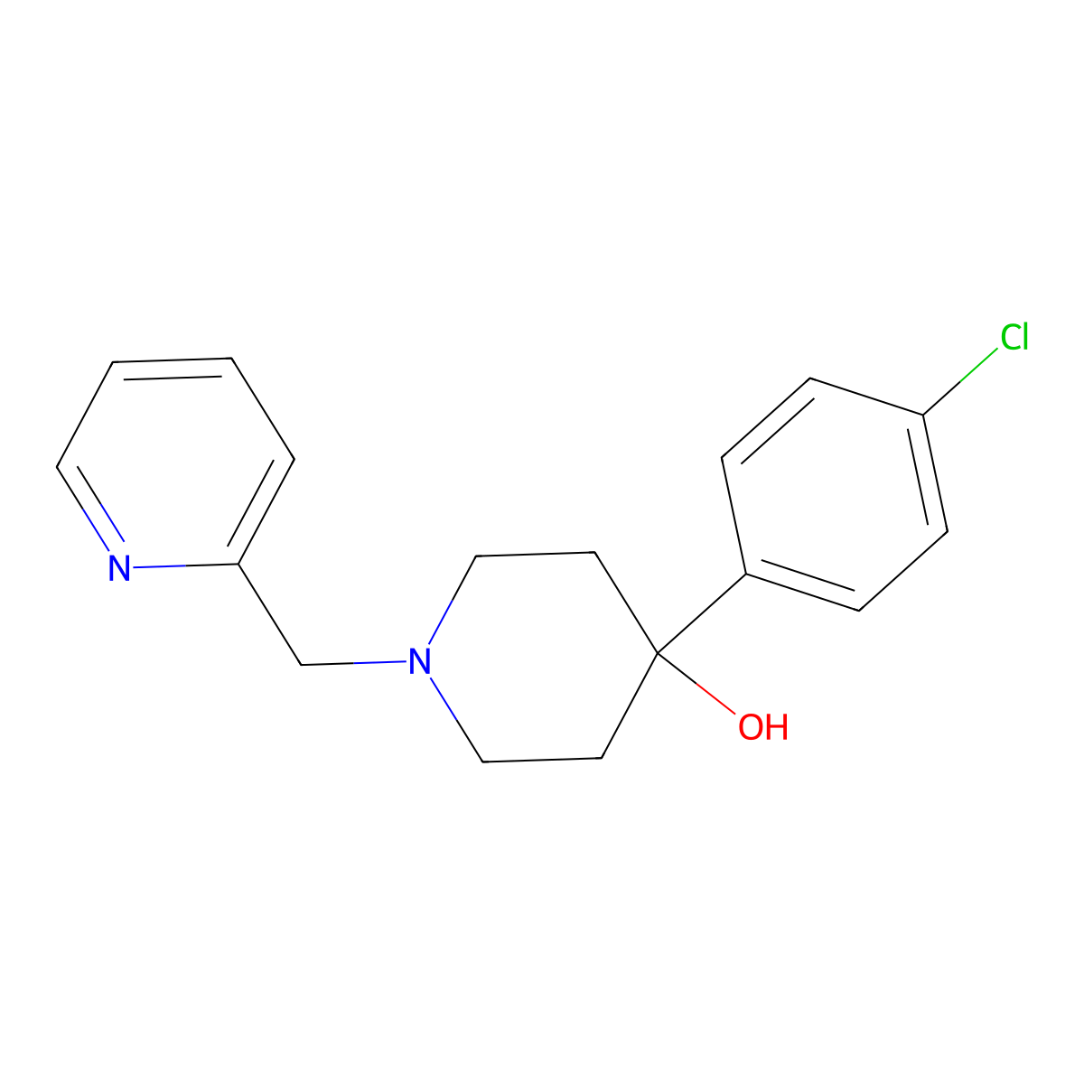 4-(4-Chlorophenyl)-1-[(pyridin-2-yl)methyl]piperidin-4-ol molecular structure, CAS 2770585-92-5
