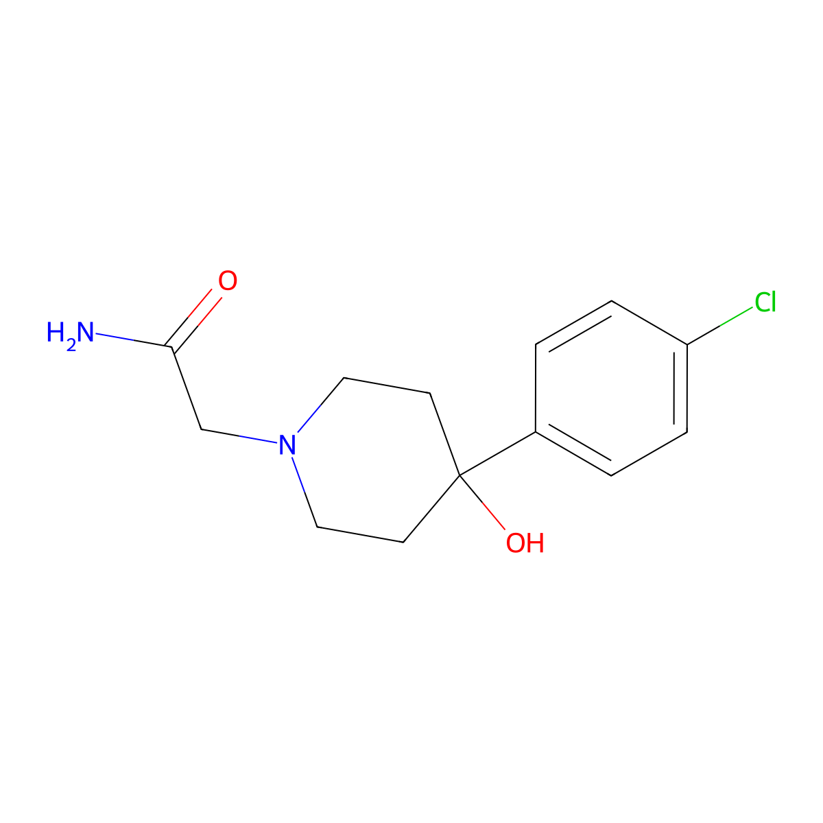 2-[4-(4-Chlorophenyl)-4-hydroxypiperidin-1-yl]acetamide molecular structure, CAS 2770586-00-8