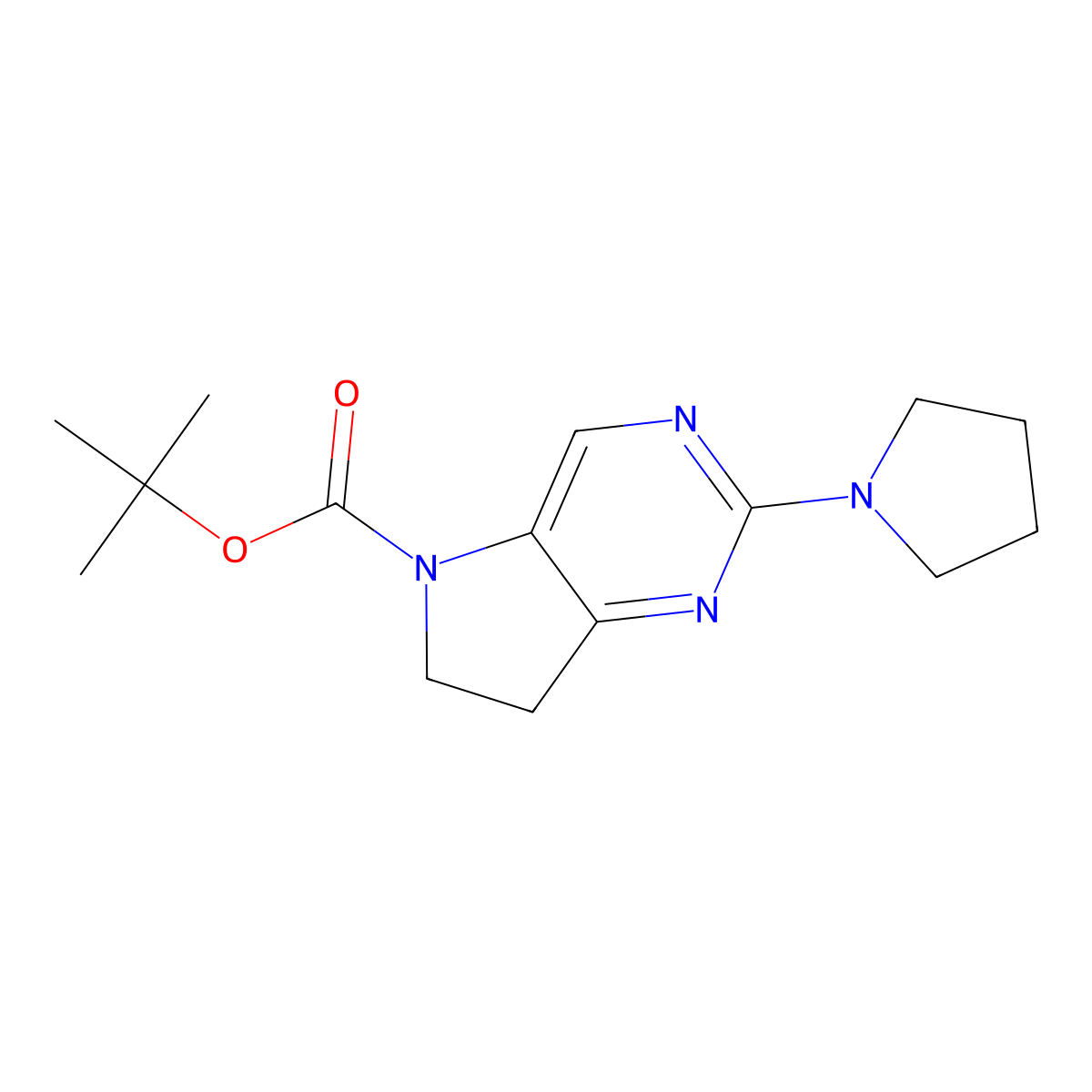 tert-butyl 2-(pyrrolidin-1-yl)-5H,6H,7H-pyrrolo[3,2-d]pyrimidine-5-carboxylate molecular structure, CAS 2770586-04-2