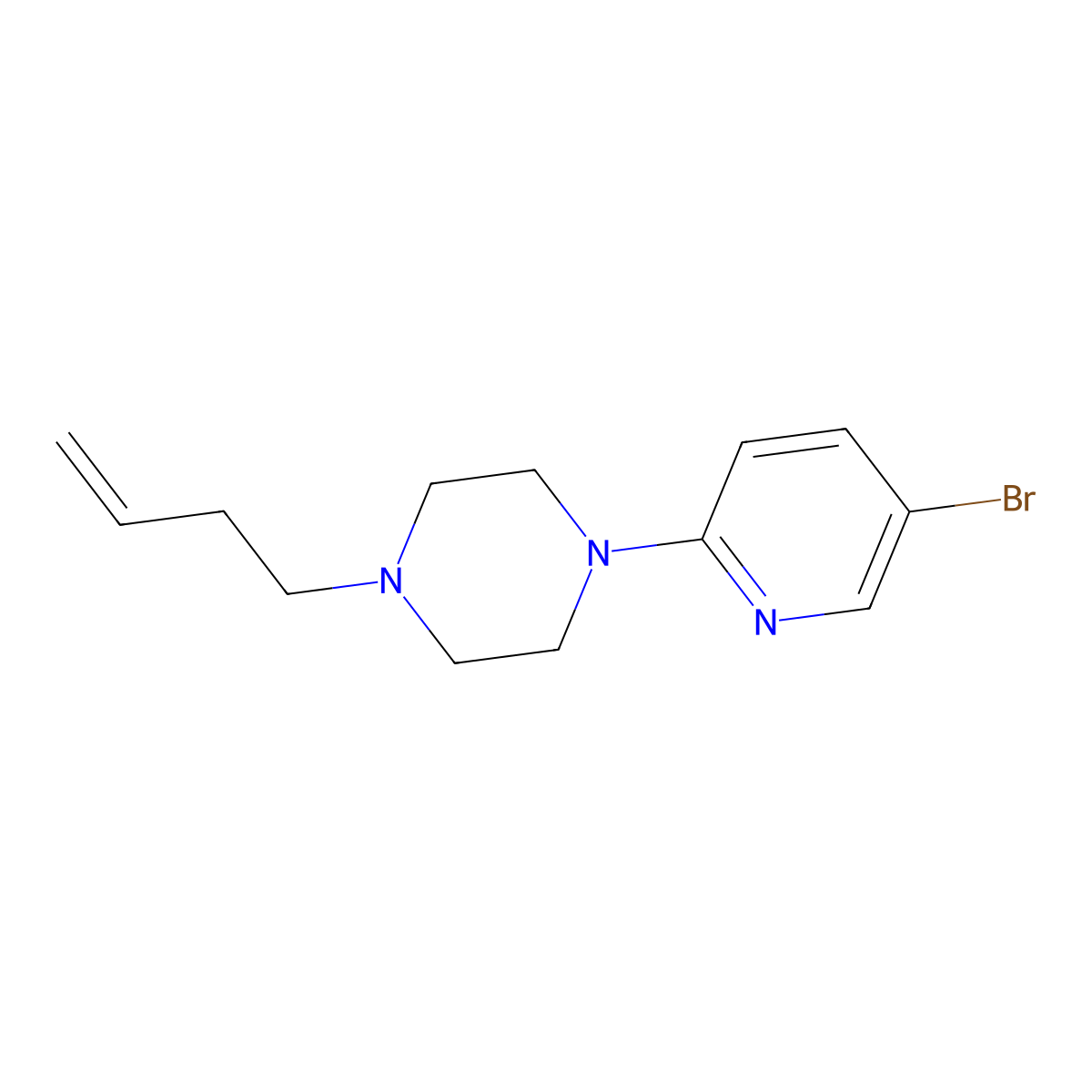 1-(5-Bromopyridin-2-yl)-4-(but-3-en-1-yl)piperazine molecular structure, CAS 2770586-09-7