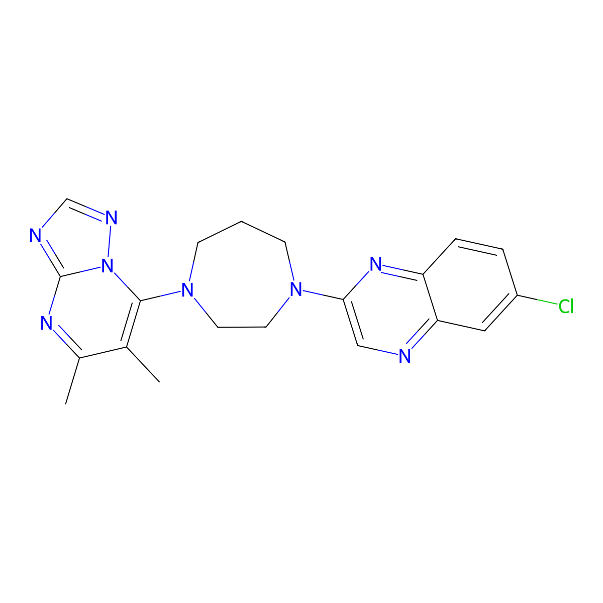 6-Chloro-2-[4-(5,6-dimethyl-[1,2,4]triazolo[1,5-a]pyrimidin-7-yl)-1,4-diazepan-1-yl]quinoxaline molecular structure, CAS 2770586-13-3