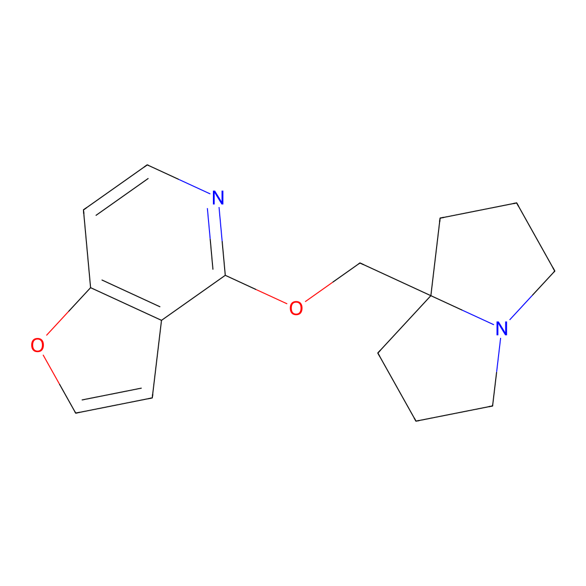 7a-({furo[3,2-c]pyridin-4-yloxy}methyl)-hexahydro-1H-pyrrolizine molecular structure, CAS 2770586-18-8
