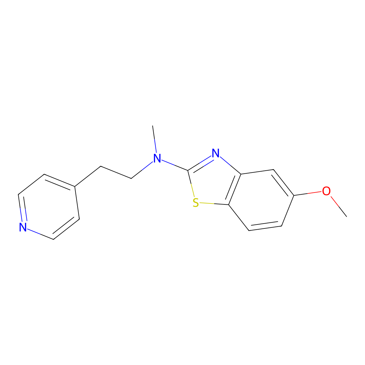 5-methoxy-N-methyl-N-[2-(pyridin-4-yl)ethyl]-1,3-benzothiazol-2-amine molecular structure, CAS 2770586-21-3