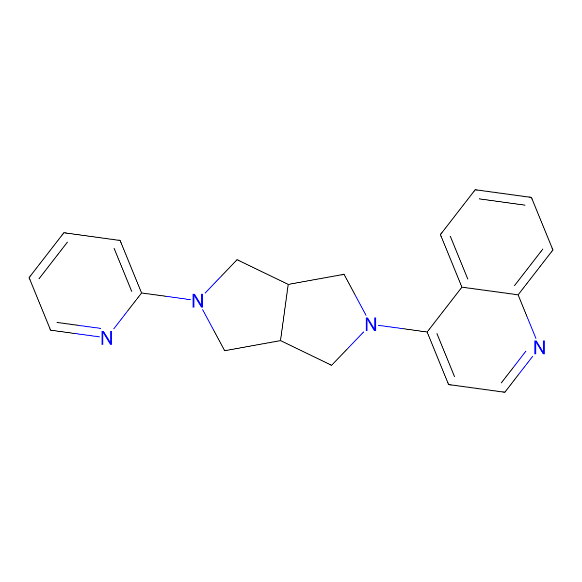 4-[5-(Pyridin-2-yl)-octahydropyrrolo[3,4-c]pyrrol-2-yl]quinoline molecular structure, CAS 2770586-23-5