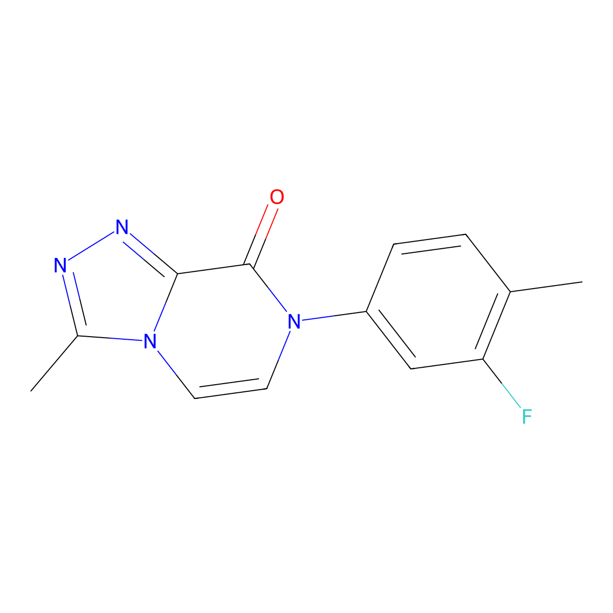 7-(3-fluoro-4-methylphenyl)-3-methyl-7H,8H-[1,2,4]triazolo[4,3-a]pyrazin-8-one molecular structure, CAS 2770586-25-7