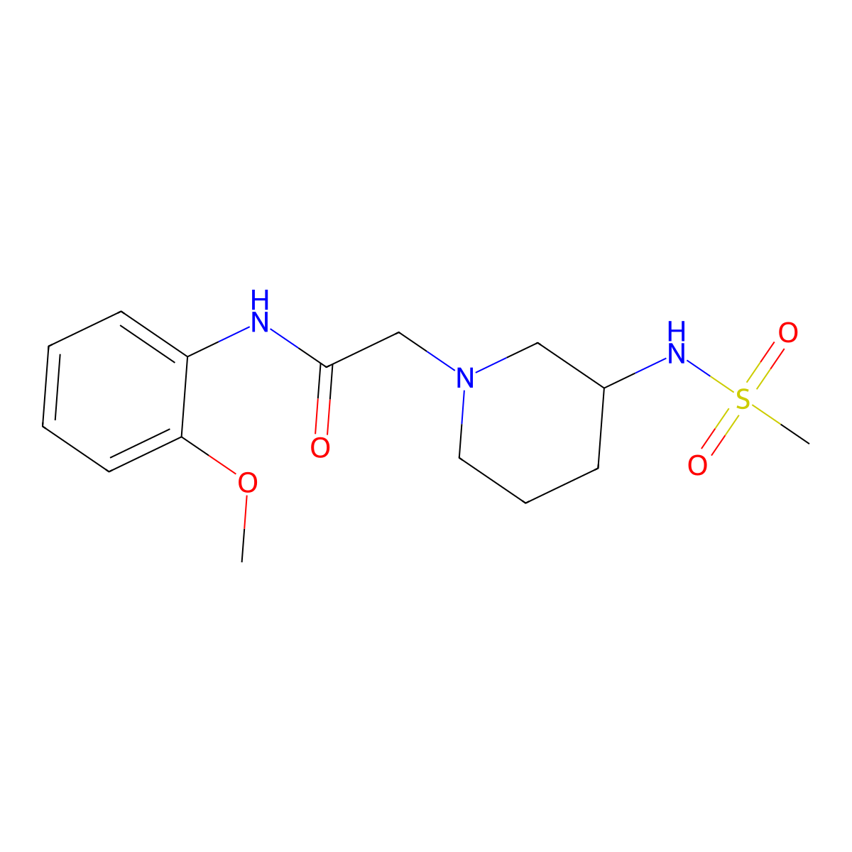 2-(3-methanesulfonamidopiperidin-1-yl)-N-(2-methoxyphenyl)acetamide molecular structure, CAS 2770586-43-9