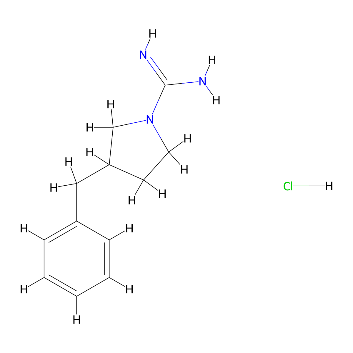 3-Benzylpyrrolidine-1-carboximidamide hydrochloride molecular structure, CAS 2770586-46-2