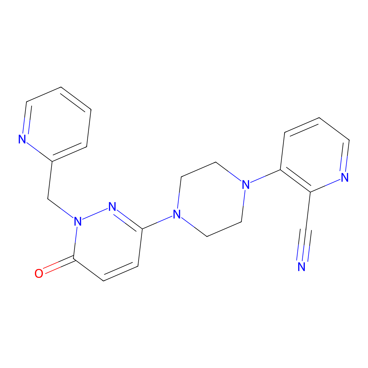 3-(4-{6-Oxo-1-[(pyridin-2-yl)methyl]-1,6-dihydropyridazin-3-yl}piperazin-1-yl)pyridine-2-carbonitrile molecular structure, CAS 2770586-48-4
