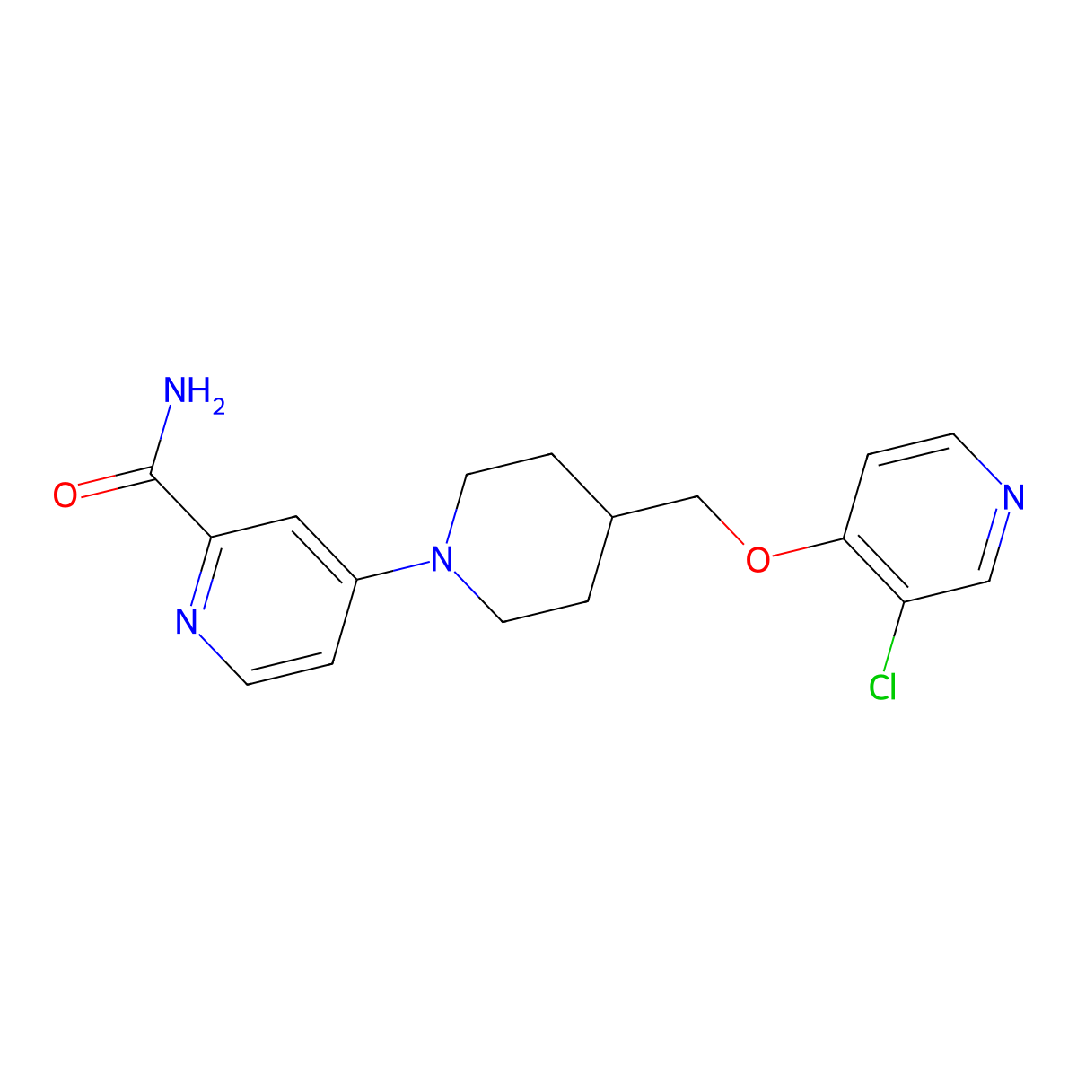 4-(4-{[(3-Chloropyridin-4-yl)oxy]methyl}piperidin-1-yl)pyridine-2-carboxamide molecular structure, CAS 2770586-64-4