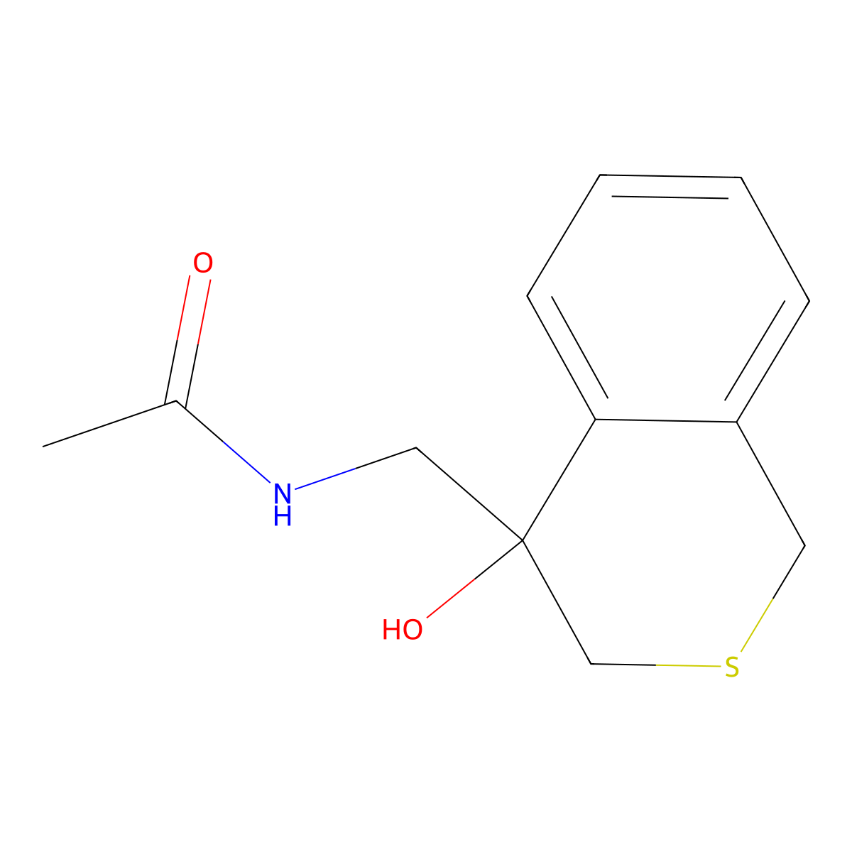 N-[(4-hydroxy-3,4-dihydro-1H-2-benzothiopyran-4-yl)methyl]acetamide molecular structure, CAS 2770586-80-4