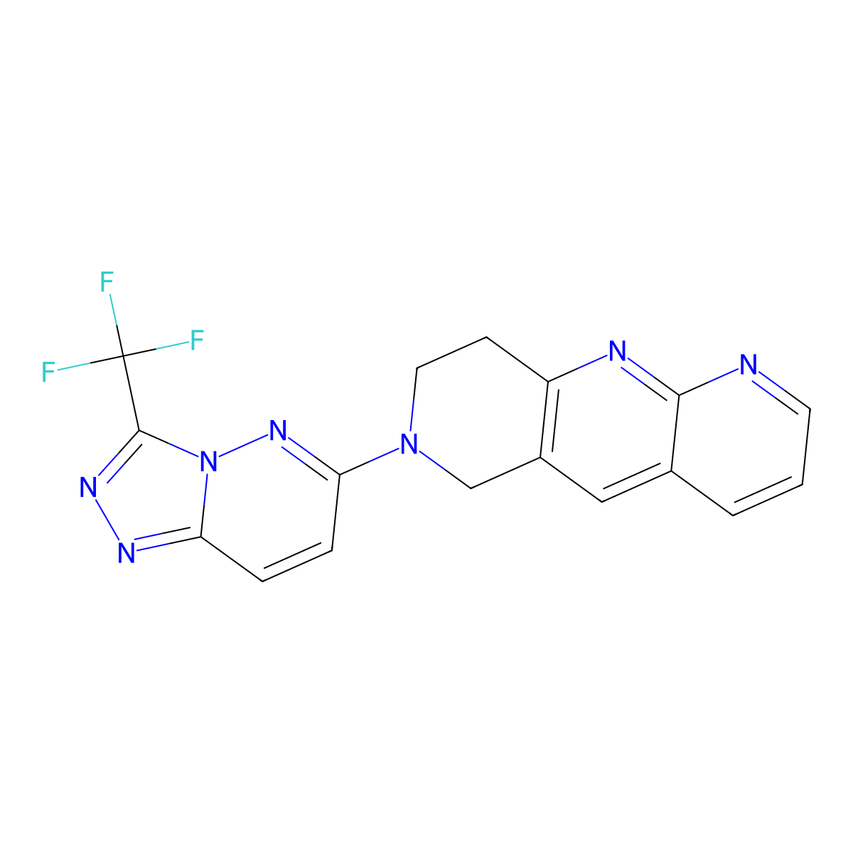 6-{6H,7H,8H,9H-pyrido[2,3-b]1,6-naphthyridin-7-yl}-3-(trifluoromethyl)-[1,2,4]triazolo[4,3-b]pyridazine molecular structure, CAS 2770586-82-6