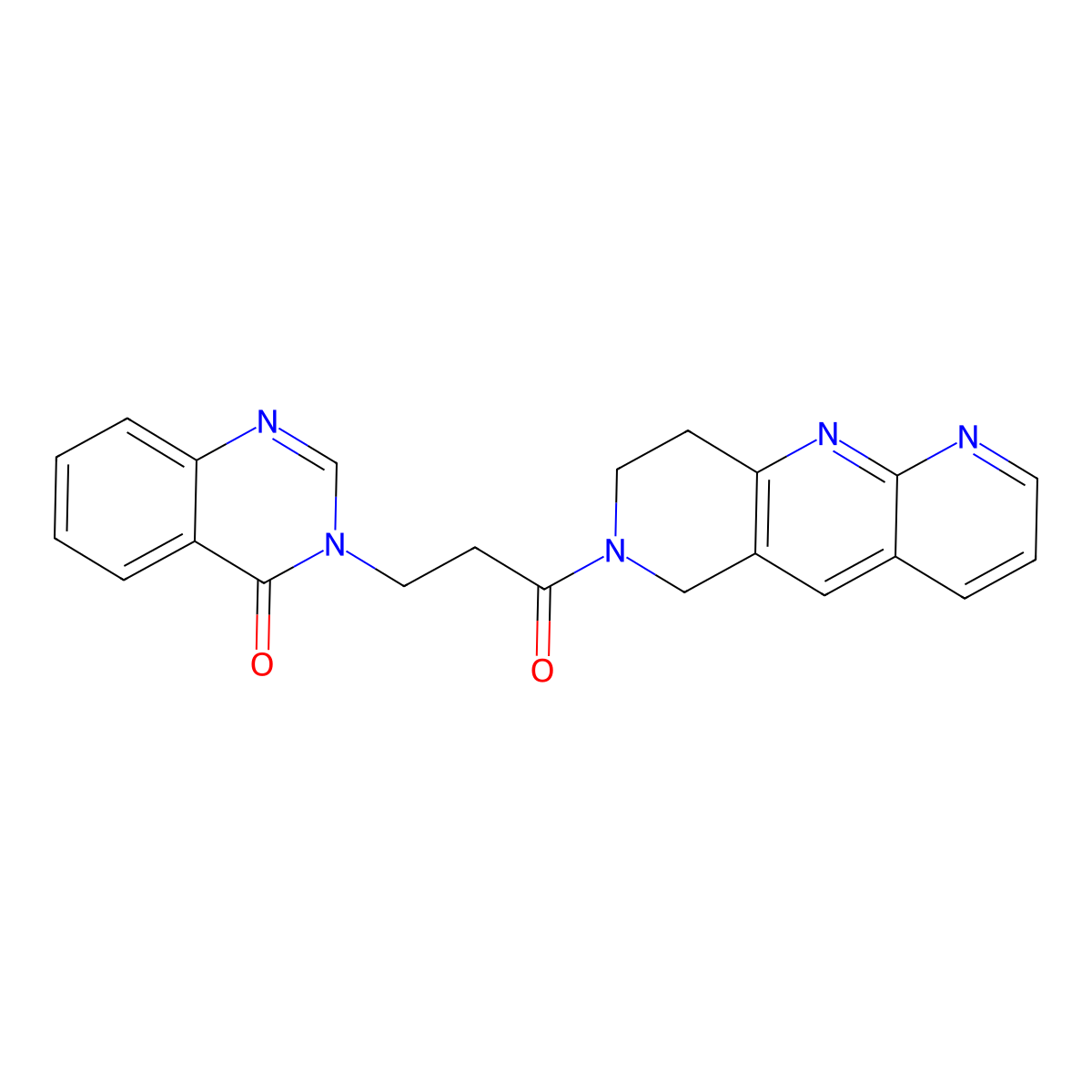 3-(3-oxo-3-{6H,7H,8H,9H-pyrido[2,3-b]1,6-naphthyridin-7-yl}propyl)-3,4-dihydroquinazolin-4-one molecular structure, CAS 2770586-83-7