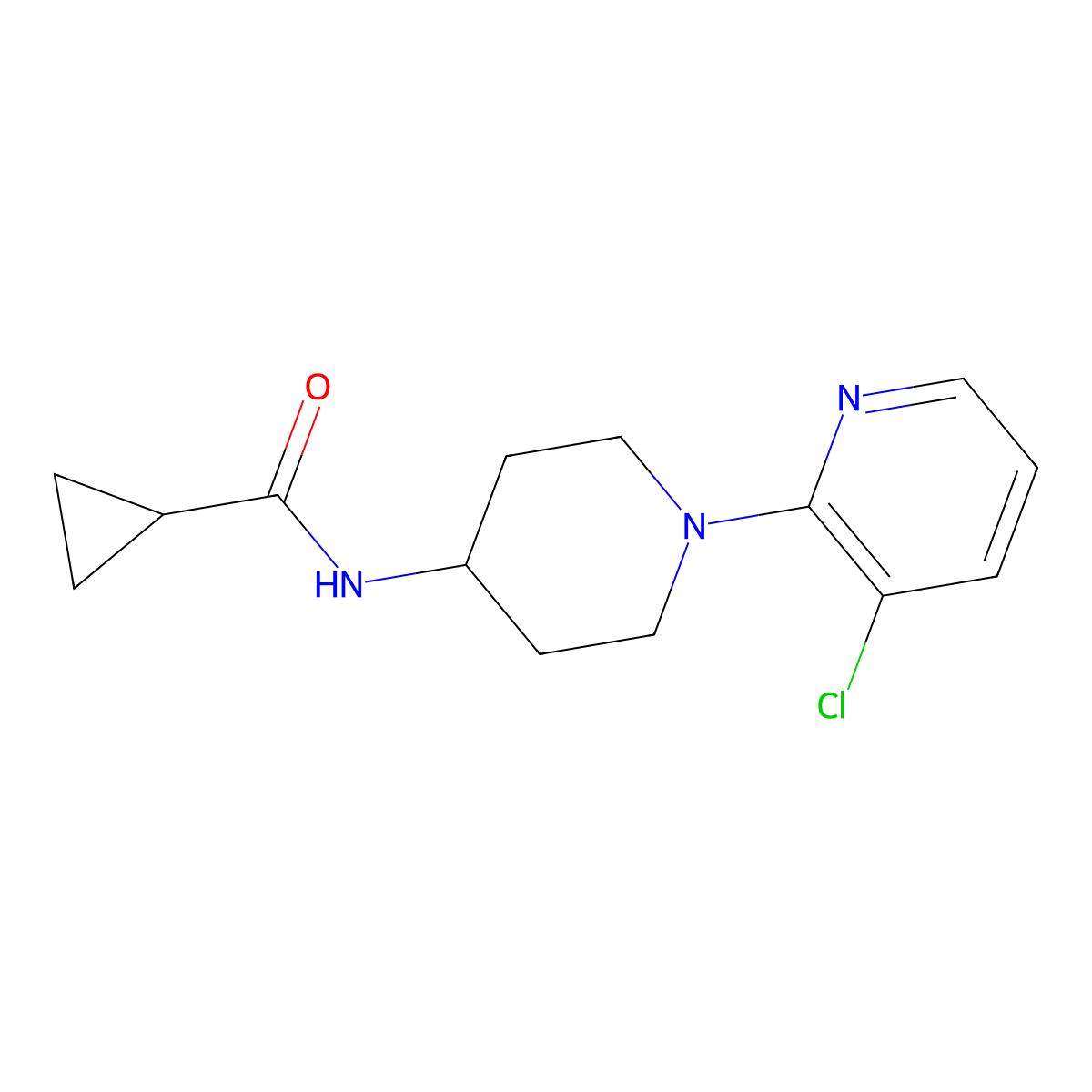 N-[1-(3-chloropyridin-2-yl)piperidin-4-yl]cyclopropanecarboxamide molecular structure, CAS 2770586-92-8