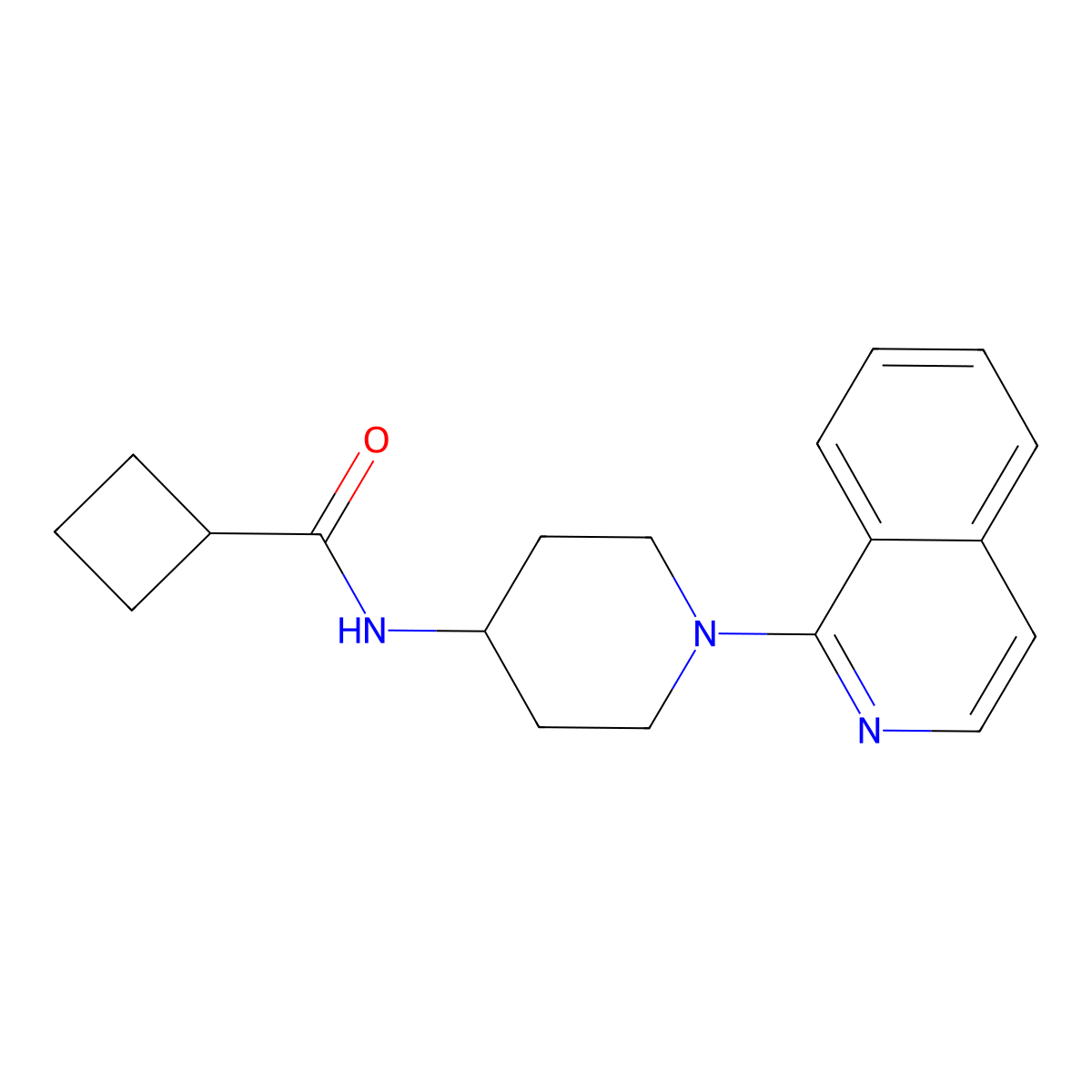 N-[1-(isoquinolin-1-yl)piperidin-4-yl]cyclobutanecarboxamide molecular structure, CAS 2770586-95-1