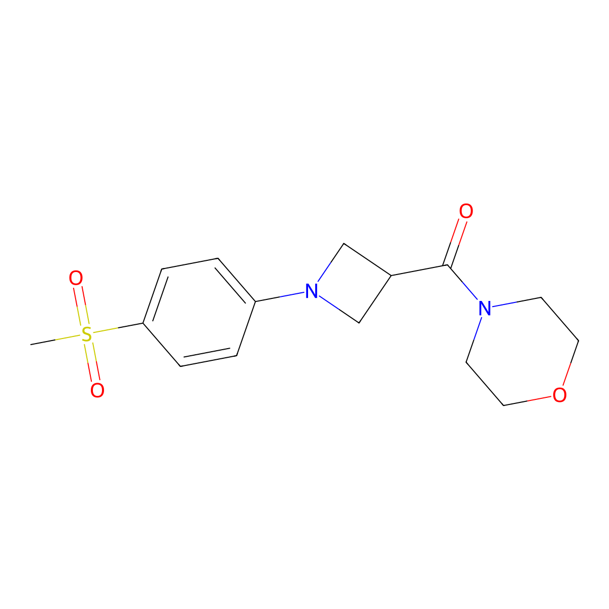 4-[1-(4-Methanesulfonylphenyl)azetidine-3-carbonyl]morpholine molecular structure, CAS 2770587-15-8
