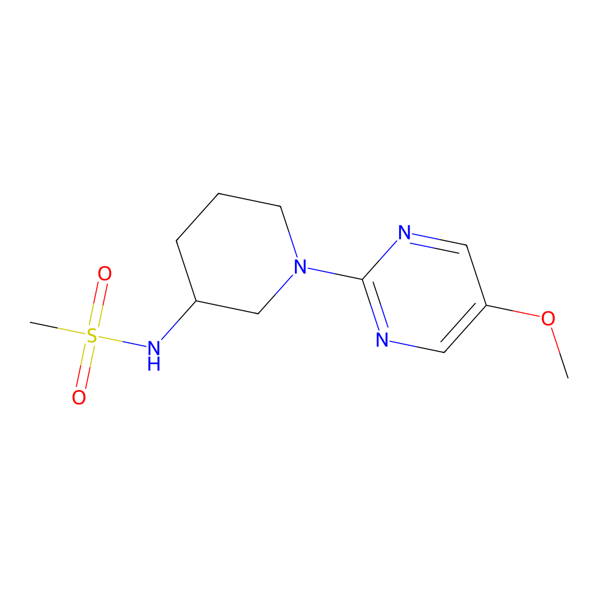 N-[1-(5-methoxypyrimidin-2-yl)piperidin-3-yl]methanesulfonamide molecular structure, CAS 2770587-23-8