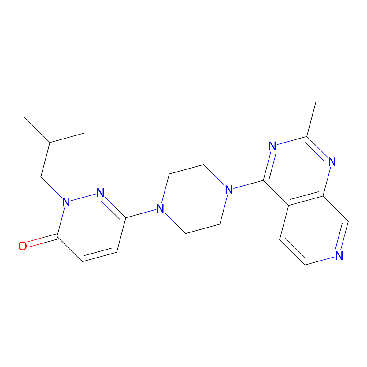 2-(2-Methylpropyl)-6-(4-{2-methylpyrido[3,4-d]pyrimidin-4-yl}piperazin-1-yl)-2,3-dihydropyridazin-3-one molecular structure, CAS 2770587-33-0