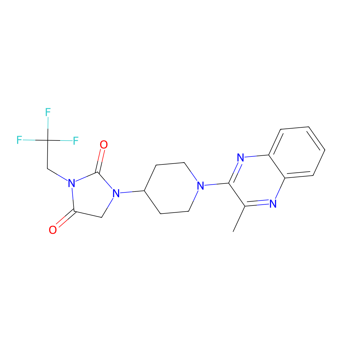 1-[1-(3-Methylquinoxalin-2-yl)piperidin-4-yl]-3-(2,2,2-trifluoroethyl)imidazolidine-2,4-dione molecular structure, CAS 2770587-52-3