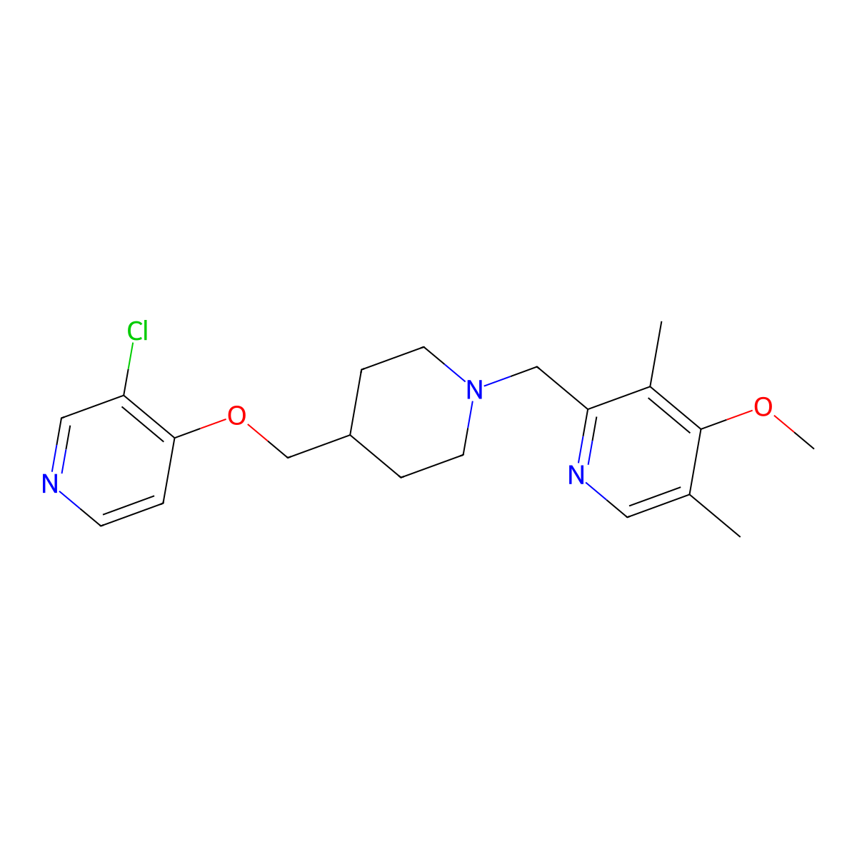 2-[(4-{[(3-Chloropyridin-4-yl)oxy]methyl}piperidin-1-yl)methyl]-4-methoxy-3,5-dimethylpyridine molecular structure, CAS 2770587-57-8
