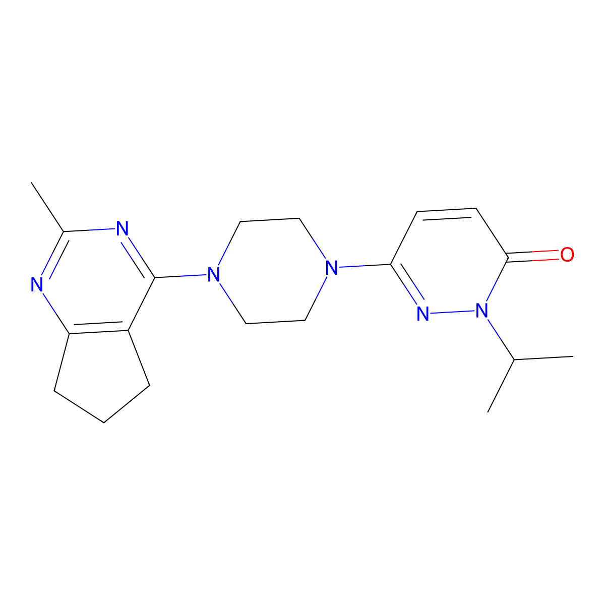 6-(4-{2-methyl-5H,6H,7H-cyclopenta[d]pyrimidin-4-yl}piperazin-1-yl)-2-(propan-2-yl)-2,3-dihydropyridazin-3-one molecular structure, CAS 2770587-85-2